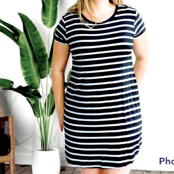 Jo & Co Super Soft Striped Shirt Dress - Picture 2 of 16